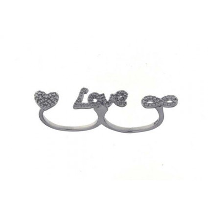925 Silver Double Ring. [B1593]