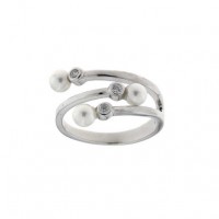 925 Silver Ring with Pearls. [E613]