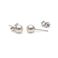 A pair of Earrings with white pearls on silver base 925 ° - S418932