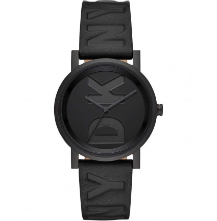 DKNY Women SoHo Three-hand Black Leather Watch